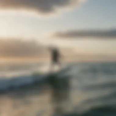 A kite surfer expertly maneuvering across the water