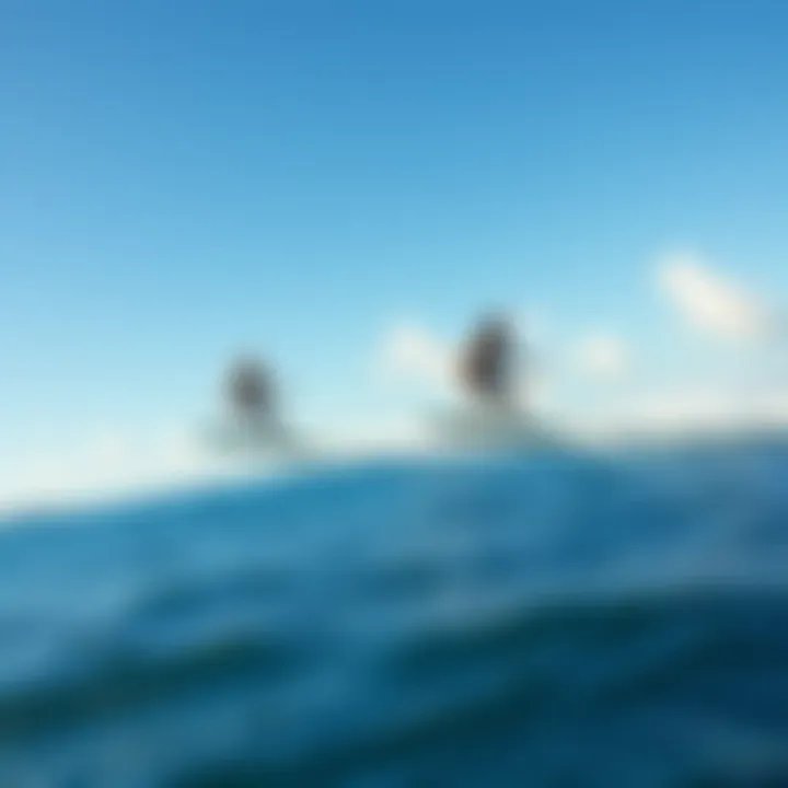 Surfers Embracing the Future of Watersports Aerial view of surfers using flying boards