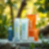 Thinksport sunscreen product display with natural background