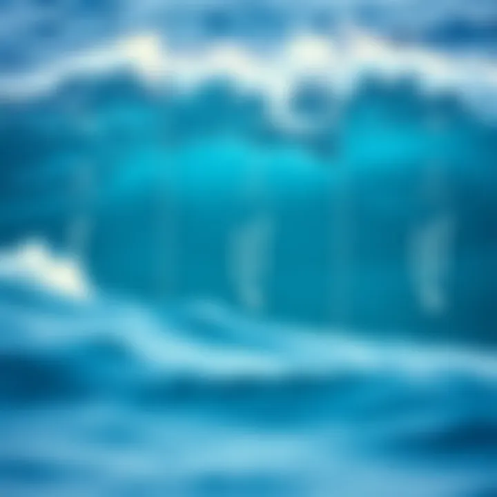 Understanding Wave Patterns A detailed view of ocean waves illustrating different wave patterns.