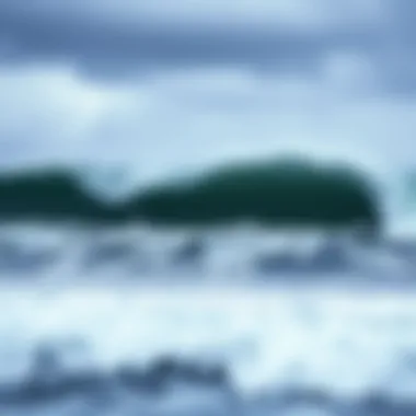 Weather Influence on Waves An atmospheric perspective showcasing weather effects on wave conditions.