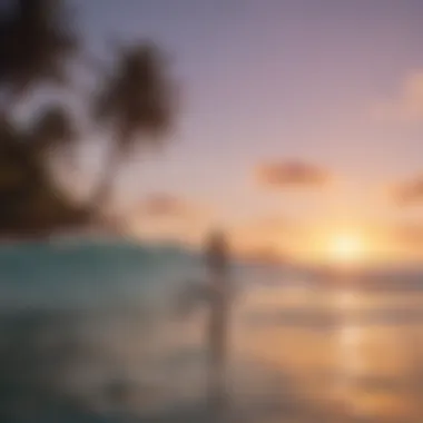 A Perfect Surfing Spot at Sunset Sunset view of a perfect surfing spot