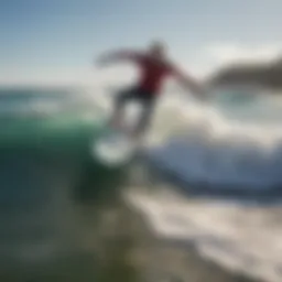 Battery-operated surfboard gliding over waves