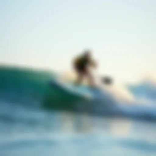 Inflatable Stand-Up Paddleboard Surfing Inflatable stand-up paddleboard on a wave