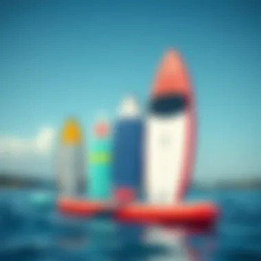 Different shapes of inflatable paddleboards