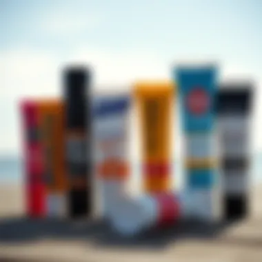 Variety of lip sunscreens designed for outdoor use