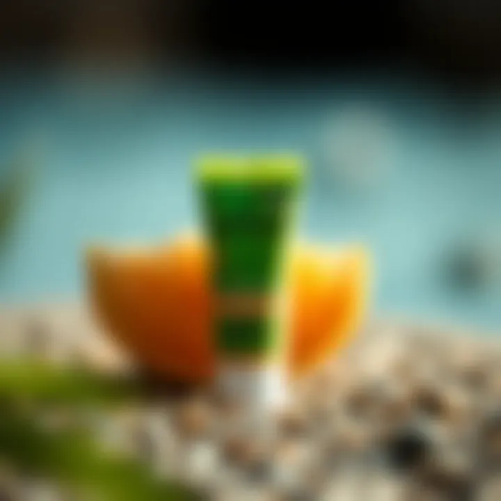 Close-up of eco-friendly lip sunscreen packaging