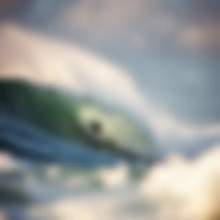 North Shore Surfing Scene Surfers navigating the powerful swells in the North Shore