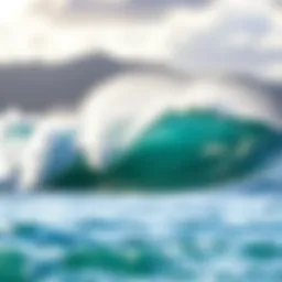 Majestic waves crashing at Waikiki Beach