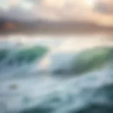 A surfboard catching a wave at Ho'okipa Beach