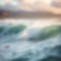 A surfboard catching a wave at Ho'okipa Beach