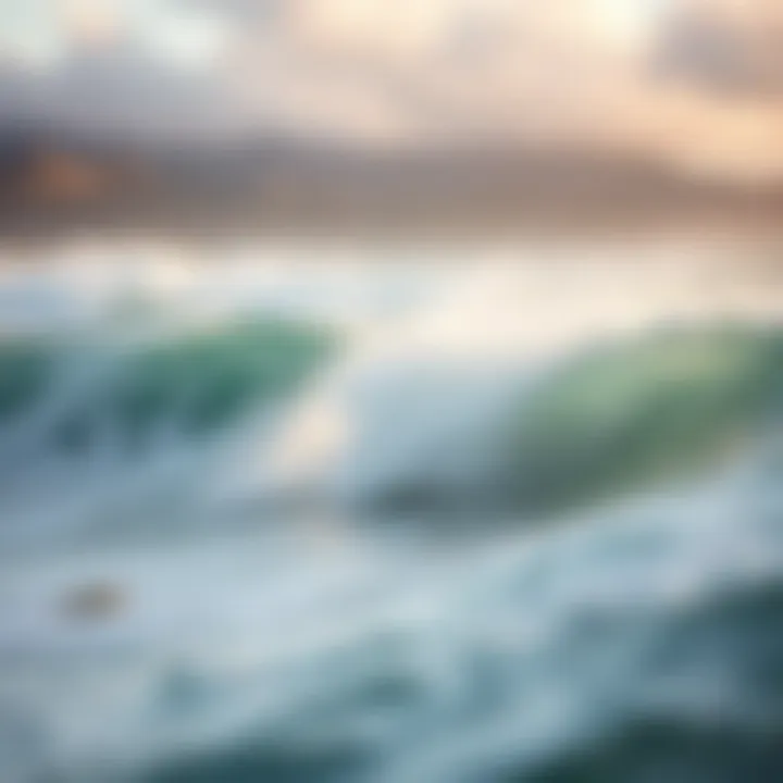 A surfboard catching a wave at Ho'okipa Beach