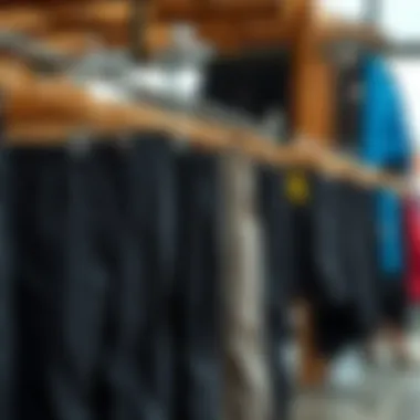 Variety of black beach pants styles displayed