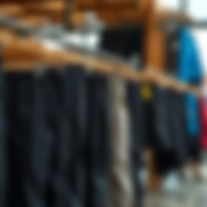 Variety of black beach pants styles displayed