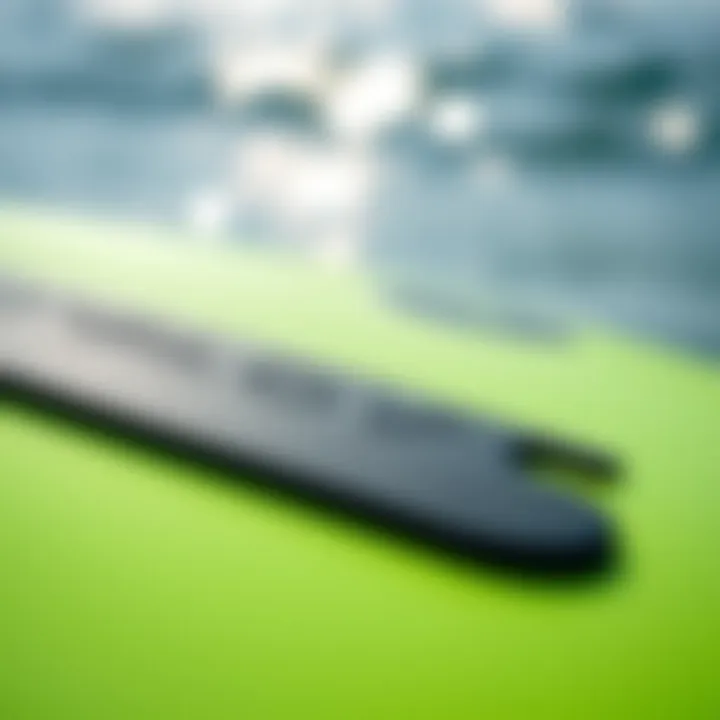 Close-up of the bodyboard's material and texture