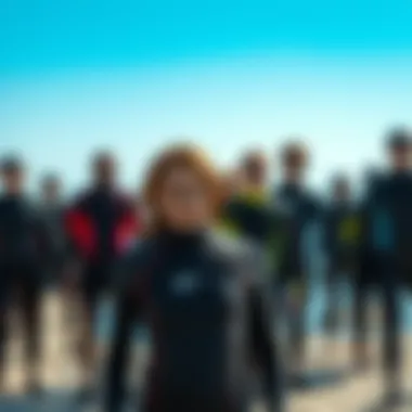 A showcase of various Body Glove wetsuit styles