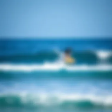 Ideal Surfing Conditions in the Ocean A serene ocean scene with suitable surfing conditions and waves.