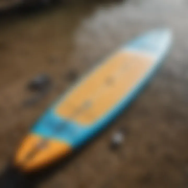 Materials used in stand-up paddleboard construction laid out for comparison.