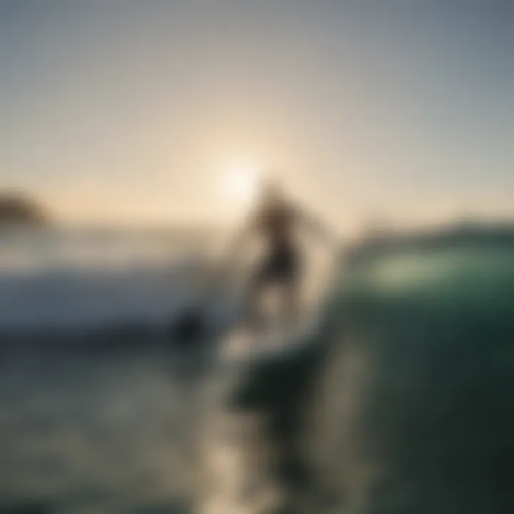 An adventurous paddler tackling waves in the ocean.