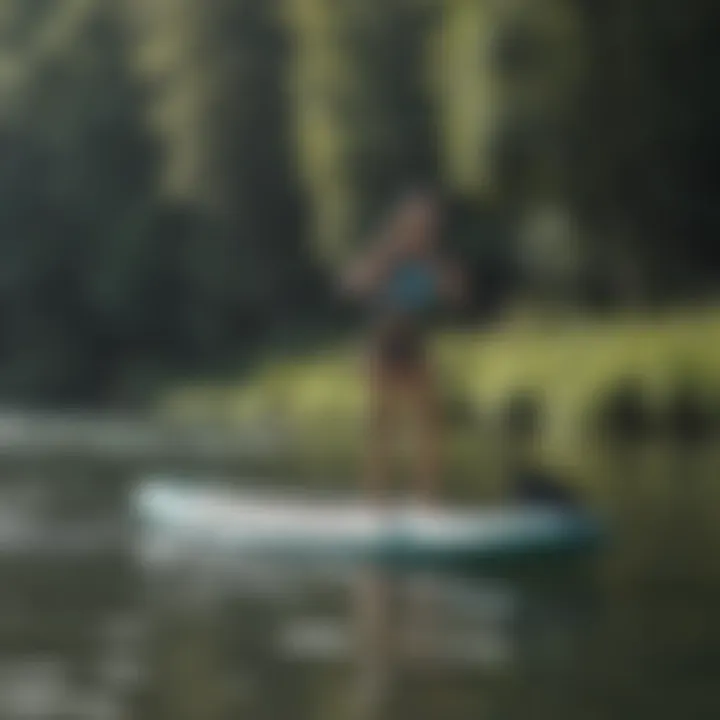 Training session for paddle boarding techniques