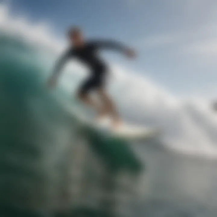 Surfer riding a wave showcasing board performance