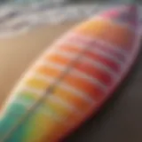 Thoroughly cleaned surfboard with vibrant colors