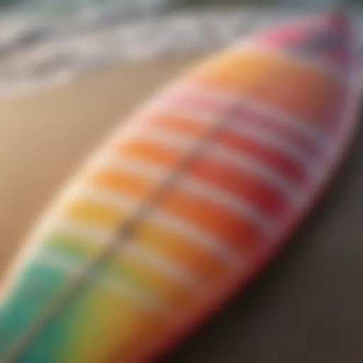 Thoroughly cleaned surfboard with vibrant colors