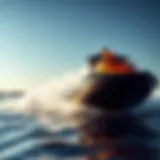 Dynamic Jet Ski Rescue Sled in Action Dynamic jet ski rescue sled in action on water