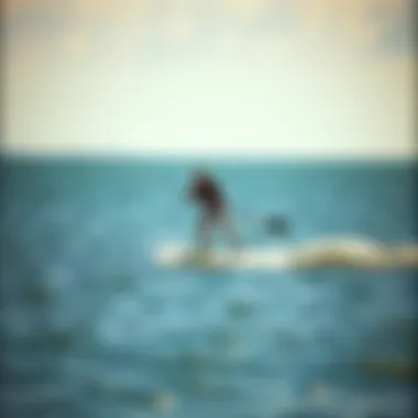 Rider Gliding on a Pump Foil Board A rider effortlessly gliding over water on a pump foil board