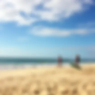 Ideal Beach Location for Pump Foil Riding A serene beach location ideal for riding pump foil boards