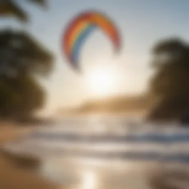 A scenic beach setting with multiple Rei Kites in use, highlighting their popularity among enthusiasts.