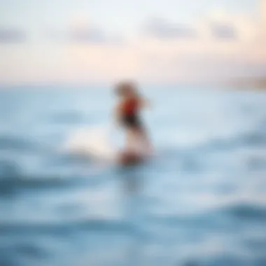 A tranquil beach scene illustrating safety practices for skimboarding enthusiasts.