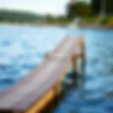 Sturdy Wooden Ramp for Watersports A sturdy wooden ramp designed for watersport activities