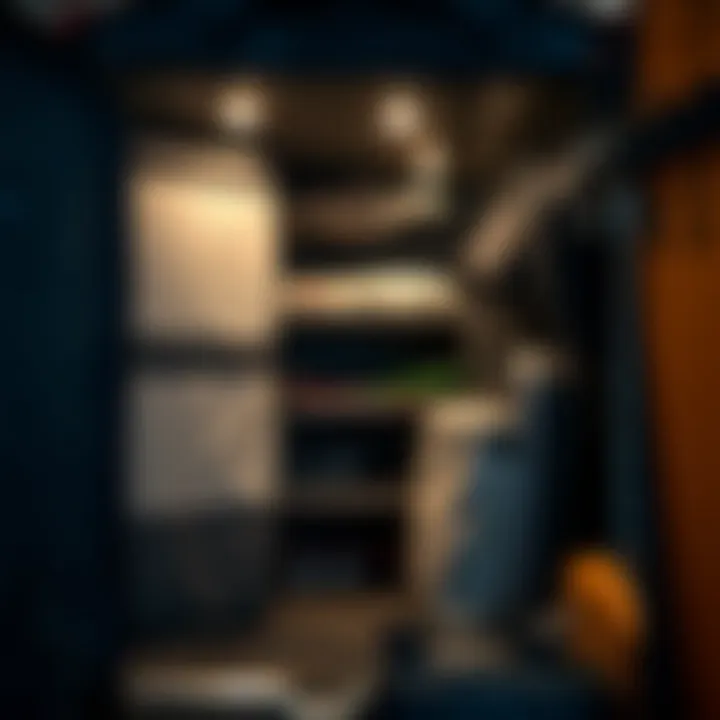 Interior Storage Design Inside view of DaKine wheeled surfboard bag showing storage compartments