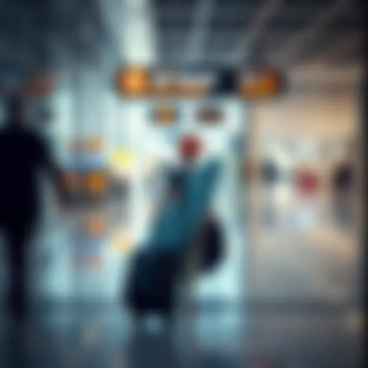 Traveling with Confidence Traveler with DaKine wheeled surfboard bag at the airport