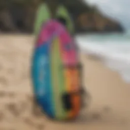Stylish DB surfboard bag showcasing vibrant designs