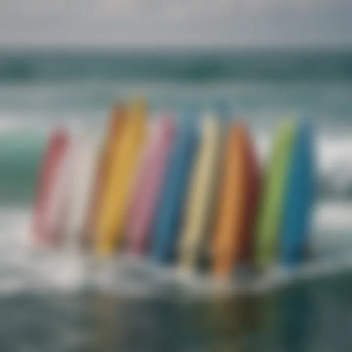 Close-up of surfboard fins illustrating different shapes