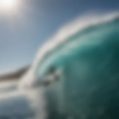 A surfer riding a wave on a well-sized surfboard