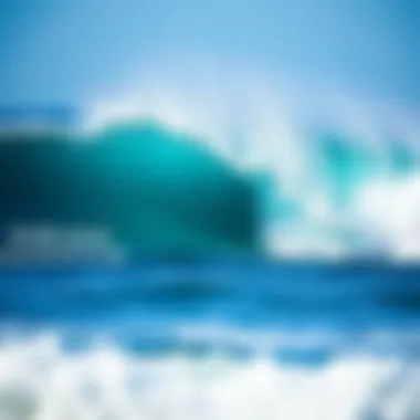 Dynamic ocean waves illustrating wave height