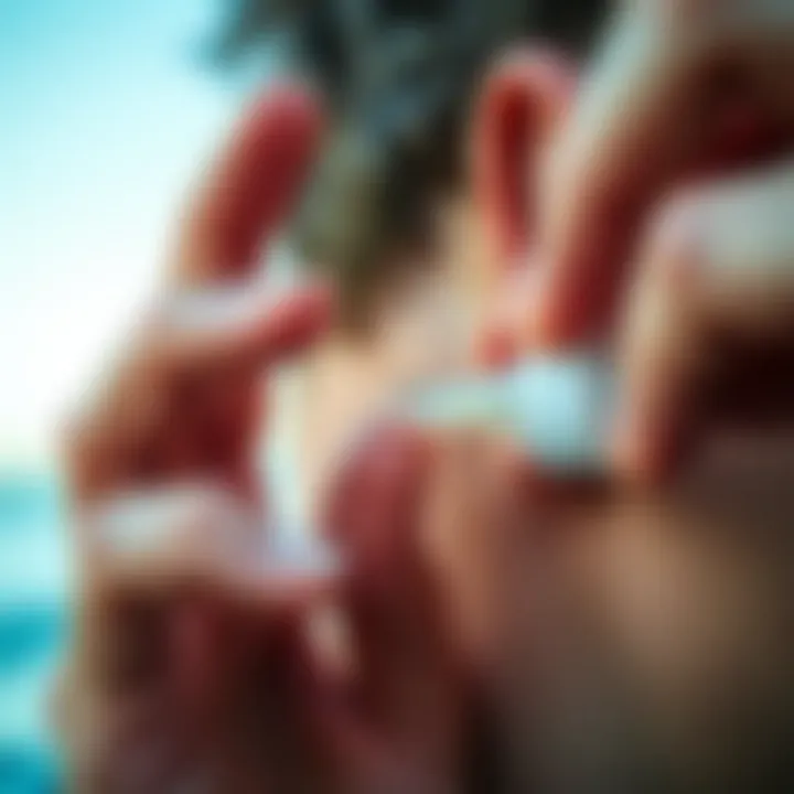 A close-up of ear drops being applied