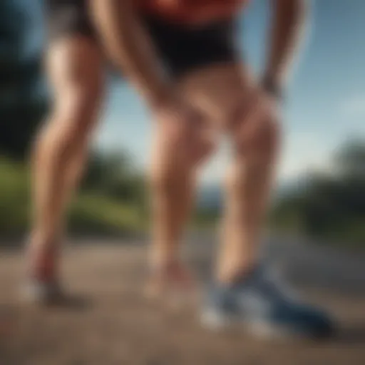 Illustration of a runner experiencing calf cramps