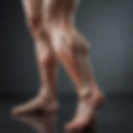 A visual representation of calf muscle anatomy highlighting areas prone to cramps