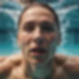 Person practicing advanced breathing techniques for swimming