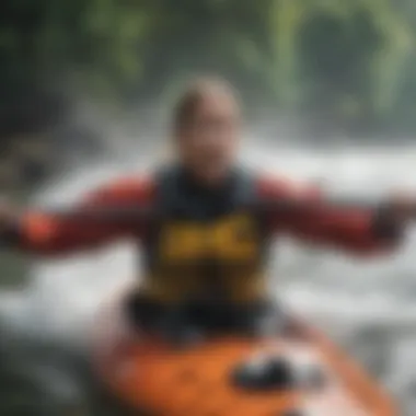 Kayaker demonstrating proper breathing techniques