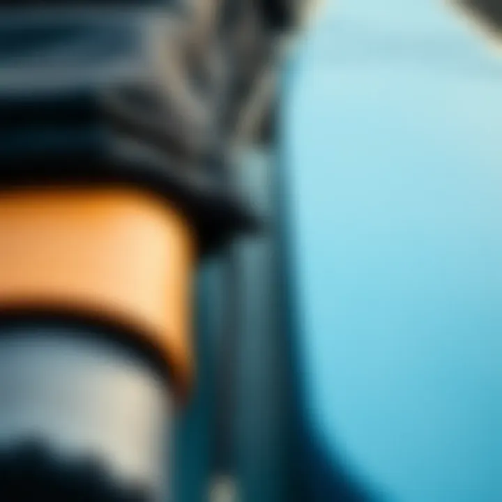 Close-up of paddle board materials and textures