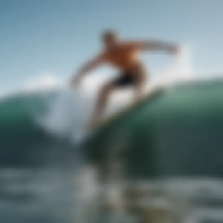 Surfer using a performance tracking device