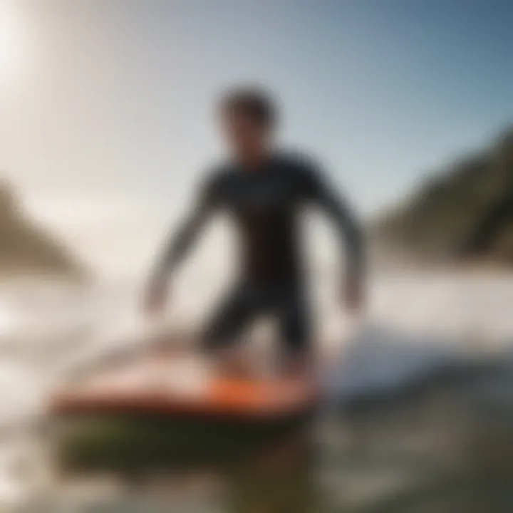 A rider enjoying a wave on a boogie board