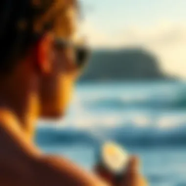 Preparing for the Waves: Sun Bum Mist in Action A surfer using Sun Bum Mist before hitting the waves