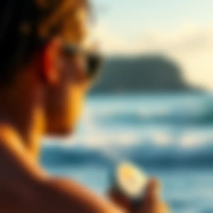 Preparing for the Waves: Sun Bum Mist in Action A surfer using Sun Bum Mist before hitting the waves