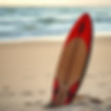 Exile skimboard showcased on the beach